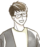 喜ぶ男性