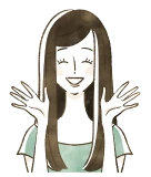 ガッツポーズする女性