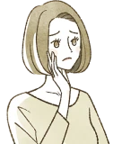 後悔しているロングヘアの女性